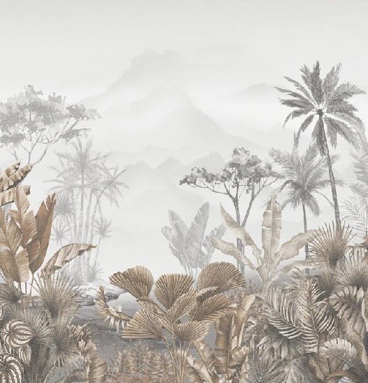 Papier peint tendance tropical sepia, XXL, tendance