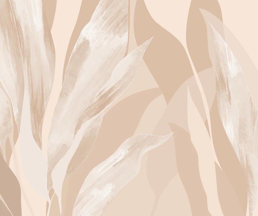 Papier peint étoffe florale beige