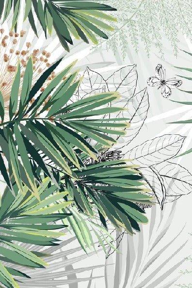 Papier peint panoramique nature green palm