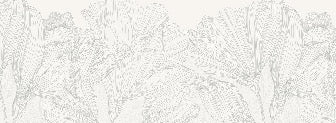 Papier peint panoramique gris et blanc valse des fleurs, XXL, tendance
