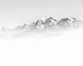 Papier peint Mont Blanc dans la brume noir et blanc, XXL, tendance