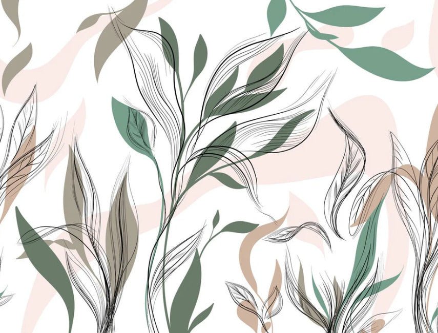 Papier peint panoramique fleur graphique