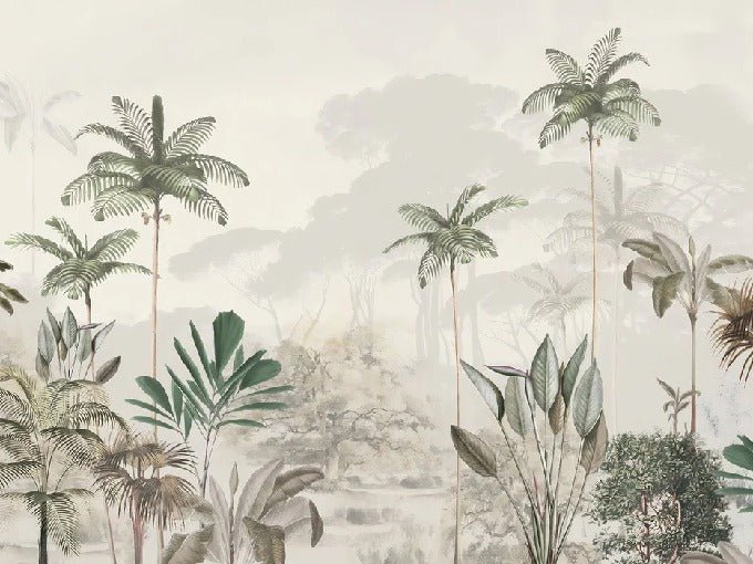 Papier peint panoramique jungle eden vert