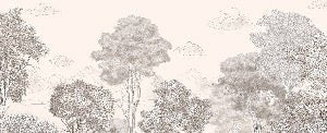 Beige panoramic Forests and Mountains wallpaper
