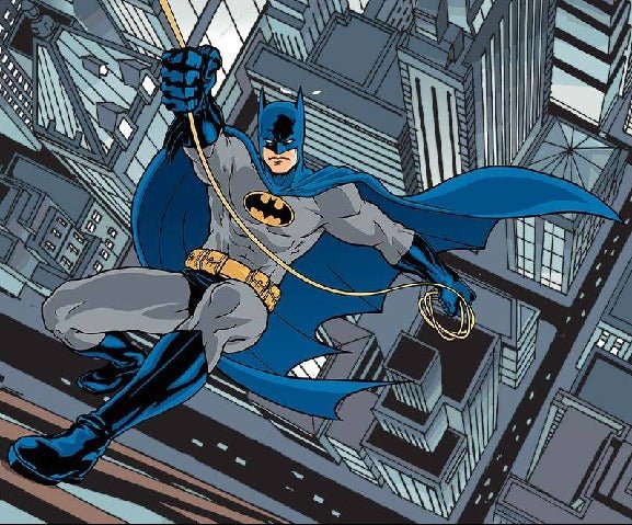 Fototapete Panorama Held batman Comic klettern tower city