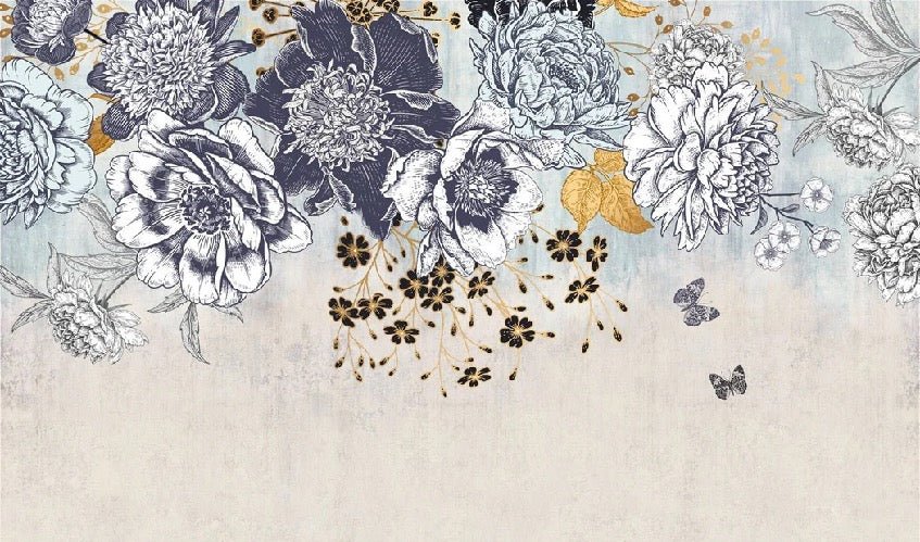 Retro floral wallpaper