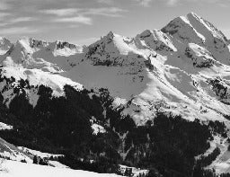 Tapete Berg schwarz und weiß les Aravis