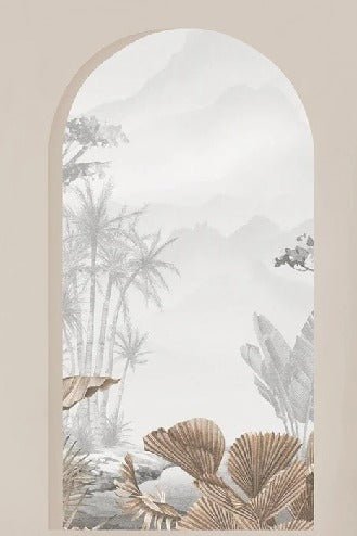 Papier peint arches tropicales sépia, XXL, tendance