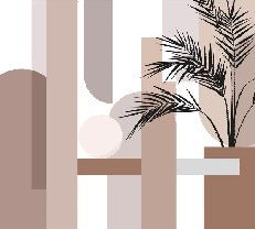 Papier peint panoramique géométrique terracotta, mural concept, tendance