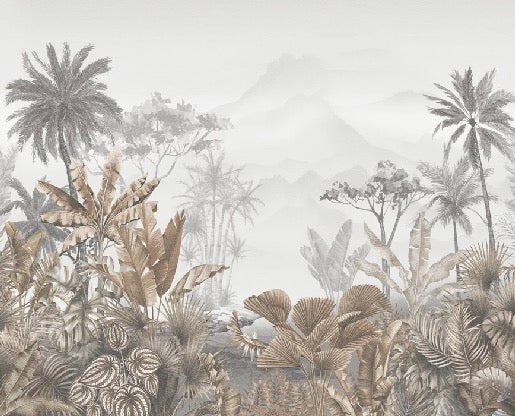 Carta da parati seppia tropicale
