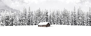 Papier peint panoramique chalet en montagne, XXL, tendance