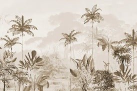 Papier peint panoramique jungle eden sépia