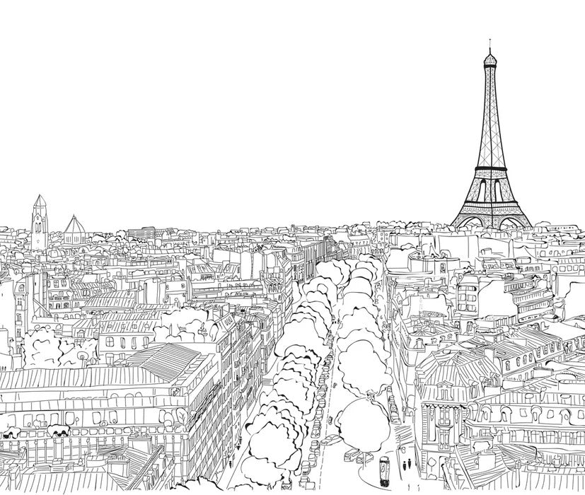 Papier peint panoramique Paris, XXL, tendance