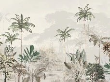 Papier peint panoramique jungle eden vert