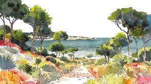 Panoramic summer air wallpaper