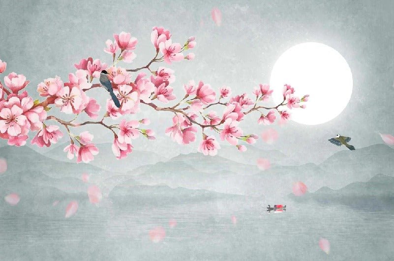 Poetic cherry blossom wallpaper