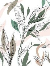 Papier peint panoramique fleur graphique