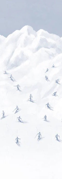 Tapete Berg Skifahrer blau