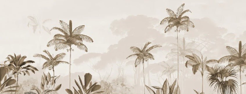 Papier peint panoramique jungle eden sépia, XXL, tendance