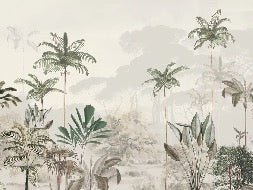 Papier peint panoramique jungle eden vert
