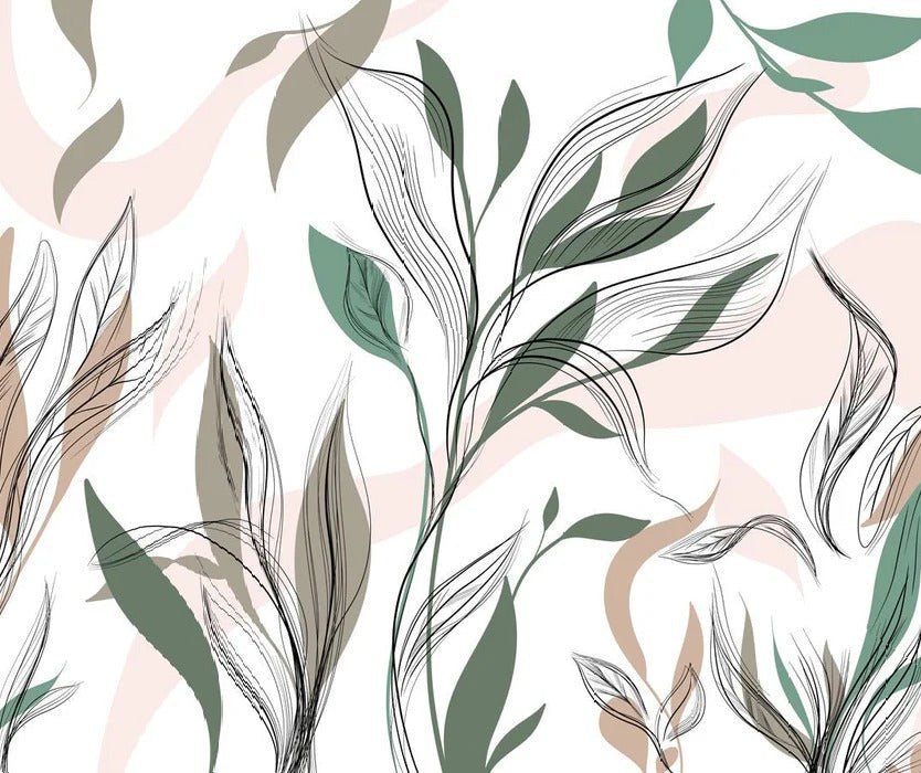 Papier peint panoramique fleur graphique, XXL, tendance