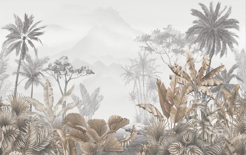 Papier peint tendance tropical sepia