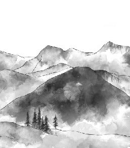 Carta da parati in bianco e nero dei monti Aravis