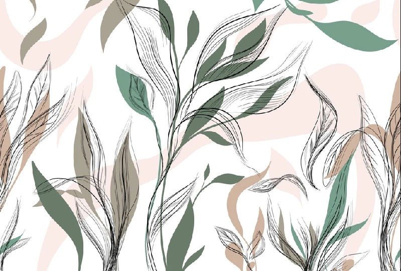 Papier peint panoramique fleur graphique, mural concept, tendance