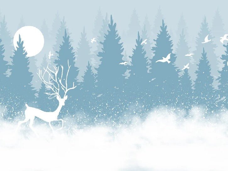 Papier peint panoramique Cerf forest in the mist