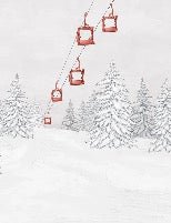 Papier peint montagne télécabine rouge, XXL, tendance