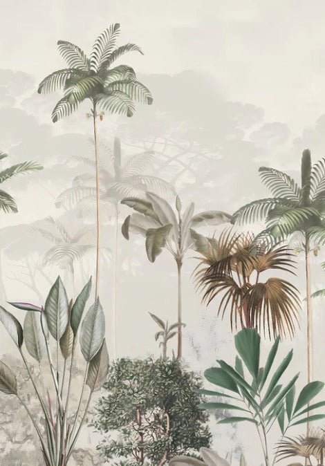 Papier peint panoramique jungle eden vert