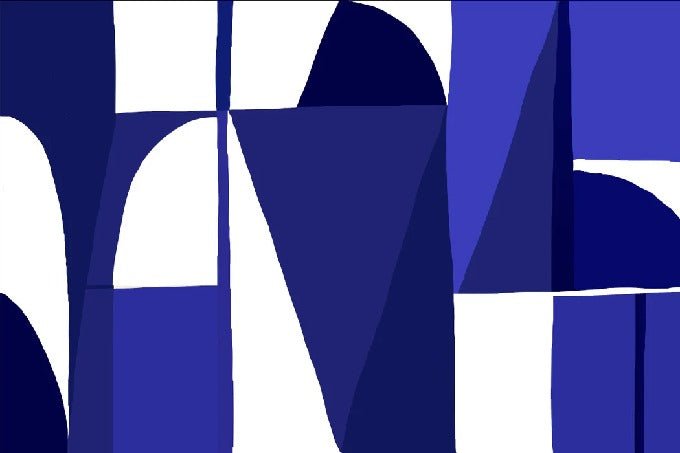 Papier peint Memphis style bleu