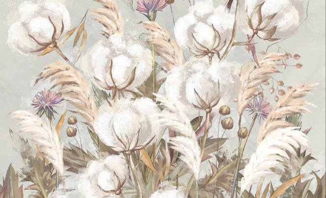 Papier peint panoramique fleur coton, XXL, tendance