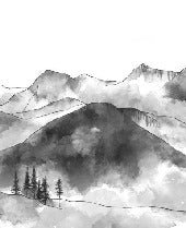 Carta da parati in bianco e nero dei monti Aravis