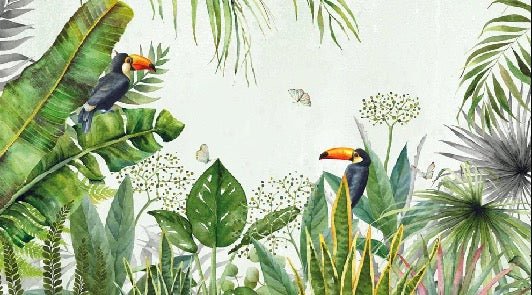 Jungle exotic bird wallpaper
