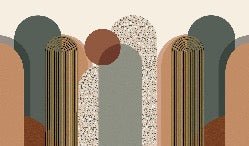 Carta da parati grafica art déco di tendenza