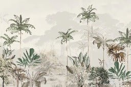 Papier peint panoramique jungle eden vert