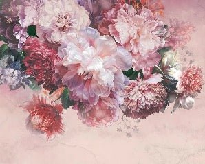 Papier peint panoramique pivoines rosé, XXL, tendance