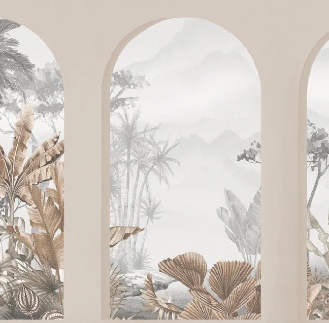 Tapete Tropical Arches Sepia