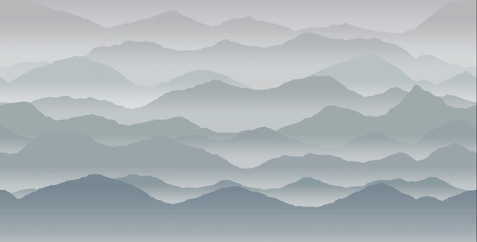 Papel pintado panorámico niebla cimes