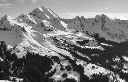 Tapete Berg schwarz und weiß les Aravis