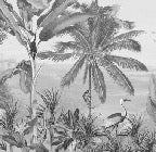 Tapete Tropical Mirage schwarz-weiß