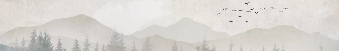 Papier peint panorama nature noir et blanc, XXL, tendance