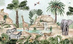 Kindertapete Tierische Oase