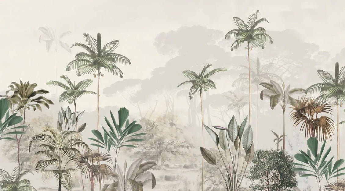 Papier peint panoramique jungle eden vert