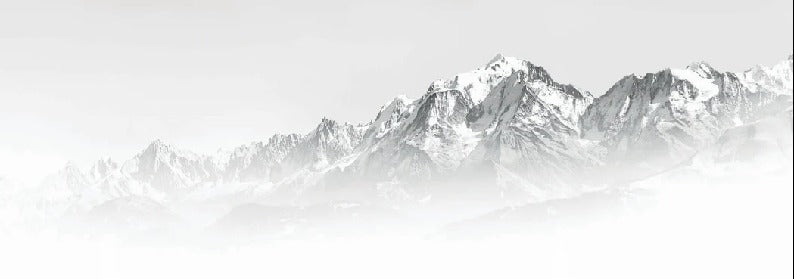 Papier peint Mont Blanc dans la brume noir et blanc, XXL, tendance