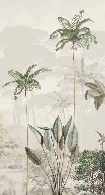 Papier peint panoramique jungle eden vert
