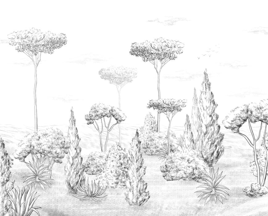 Papier peint panoramique forêt antique, XXL, tendance