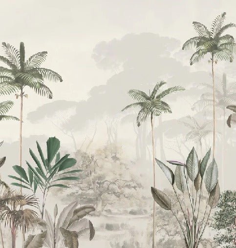 Papier peint panoramique jungle eden vert