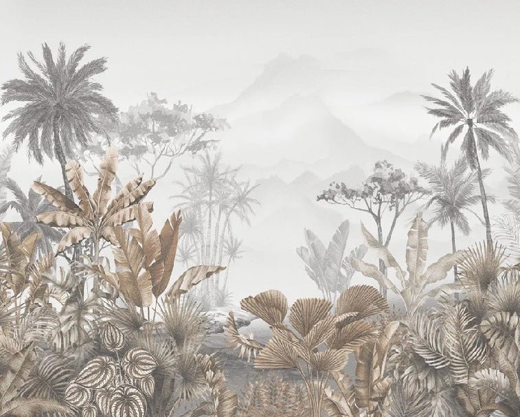 Tropical sepia wallpaper